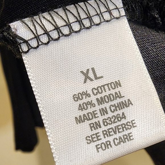 DRESSBARN Women's black Cotton Blend long Sleeves T-shirt size XL - Picture 6 of 8